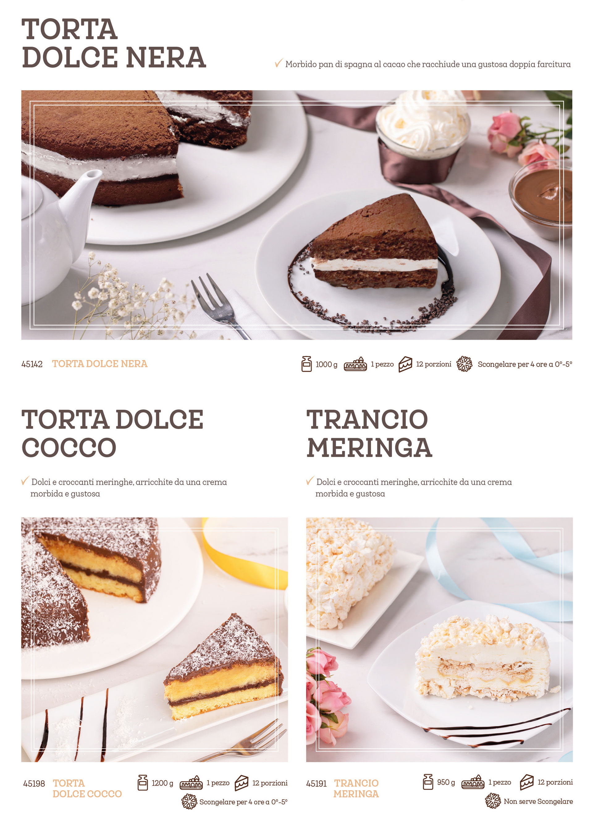 torta dolce nera e al cocco algida