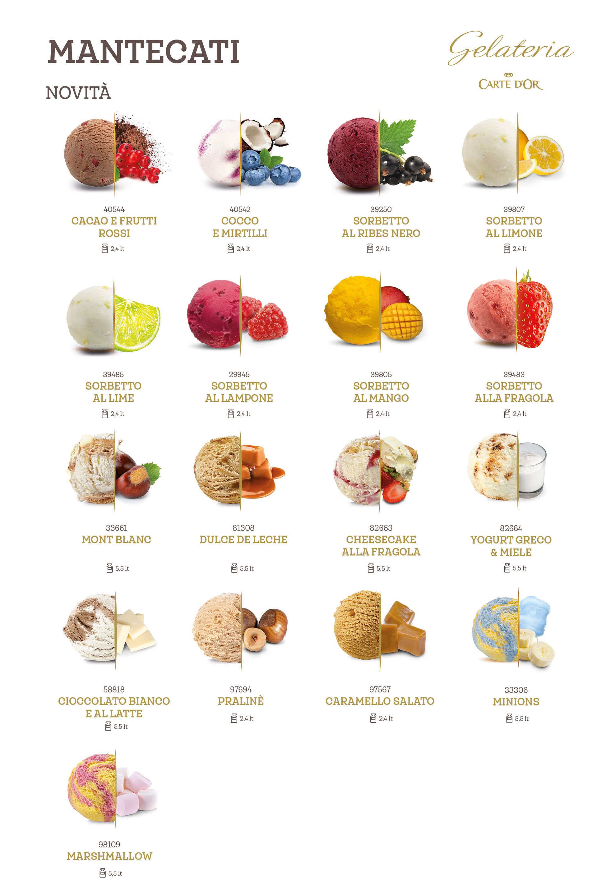 novità catalogo Mantecato Carte D'Or algida gelaterie ogliastra